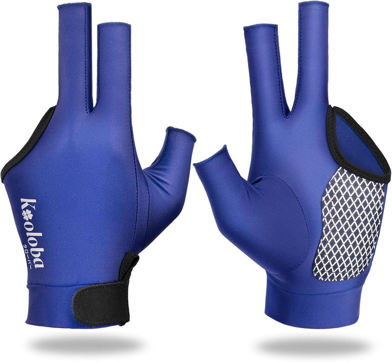 Kooloba Pool Glove for Left Hand - 3 Finger Billiards and Snooker Shooting Glove for Men & Women With Adjustable Velcro - Image 1